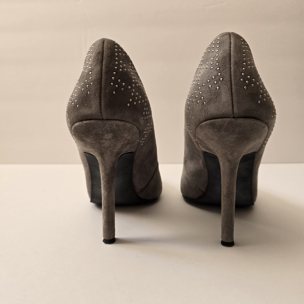 BCBGeneration Women’s Gray Suede Pumps Pensil Heels - Picture 6 of 13